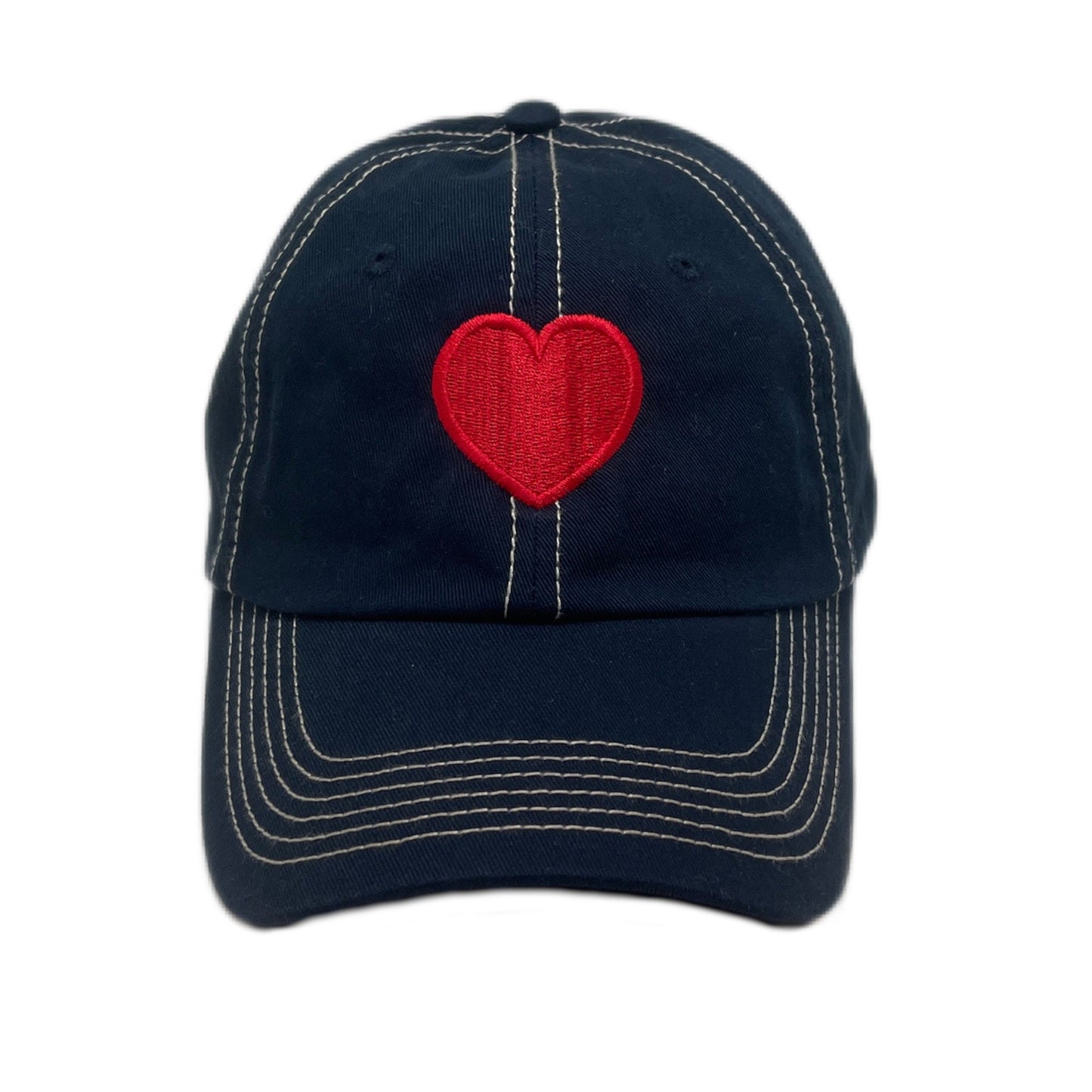 Red Heart Dad Hat | Classic Embroidered Baseball Cap | Adjustable | Valentine's Day