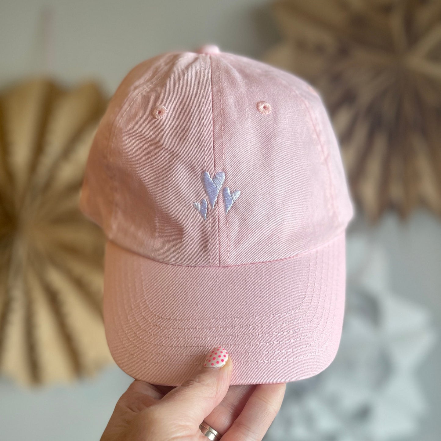 Youth/Small Fit Hearts Dad Hat | Embroidered Baseball Cap | Valentine's Day